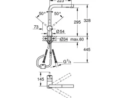 GROHE Küchenarmatur mit Handbrause MINTA hard graphite 30274A00