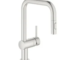 GROHE Küchenarmatur mit Handbrause MINTA supersteel matt 32322DC2