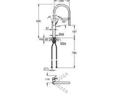 GROHE Küchenarmatur mit Handbrause ESSENCE hard graphite gebürstet 30294AL0