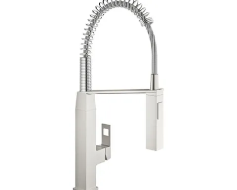 GROHE Küchenarmatur mit Handbrause EUROCUBE supersteel matt 31395DC0