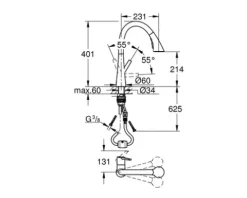 GROHE Küchenarmatur mit Handbrause ZEDRA chrom 32294002