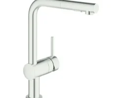 GROHE Küchenarmatur mit Handbrause MINTA supersteel matt 30274DC0