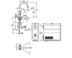 GROHE Küchenarmatur mit Sprudel GROHE BLUE HOME chrom 31455001
