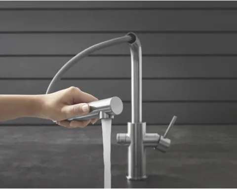GROHE Küchenarmatur mit Sprudel GROHE BLUE HOME supersteel matt 31539DC0