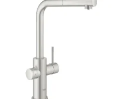 GROHE Küchenarmatur mit Sprudel GROHE BLUE HOME supersteel matt 31539DC0