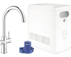 GROHE Küchenarmatur mit Sprudel GROHE BLUE PRO chrom 31323002