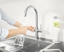 GROHE Küchenarmatur mit Sprudel GROHE BLUE PRO chrom 31323002