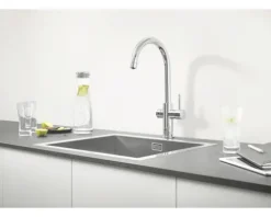 GROHE Küchenarmatur mit Sprudel GROHE BLUE PRO chrom 31323002