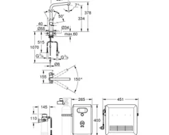 GROHE Küchenarmatur mit Sprudel GROHE BLUE PRO chrom 31347003