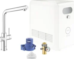 GROHE Küchenarmatur mit Sprudel GROHE BLUE PRO chrom 31347003
