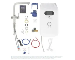 GROHE Küchenarmatur mit Sprudel GROHE BLUE PRO supersteel matt 31347DC3