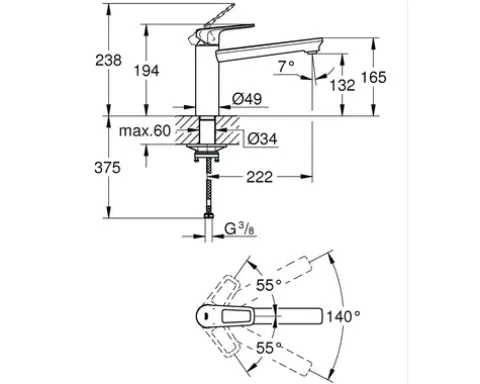 GROHE Küchenarmatur START LOOP 2020 chrom 31714000