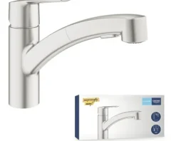 Grohe Quickfix Küchenarmatur mit Handbrause START 2021 supersteel matt 30307DC1