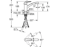 Grohe Quickfix Küchenarmatur mit Handbrause START 2021 schwarz matt 303072431