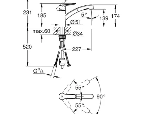 Grohe Quickfix Küchenarmatur mit Handbrause START 2021 schwarz matt 303072431