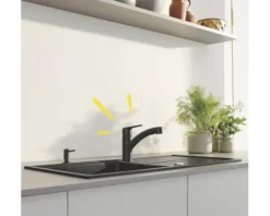 Grohe Quickfix Küchenarmatur mit Handbrause START schwarz matt 305312431