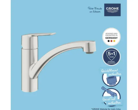 Grohe Quickfix Küchenarmatur START supersteel matt 32441DC2