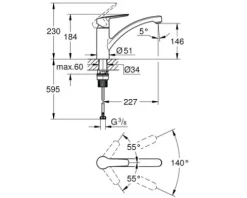 Grohe Quickfix Küchenarmatur START schwarz matt 305302432