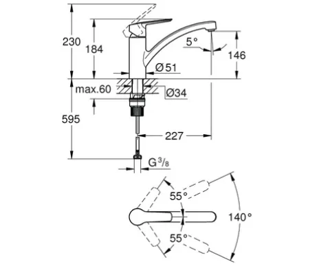 Grohe Quickfix Küchenarmatur START schwarz matt 305302432