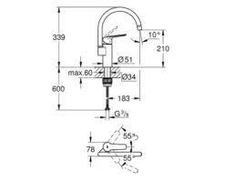 Grohe Quickfix Küchenarmatur START schwarz matt 304692430