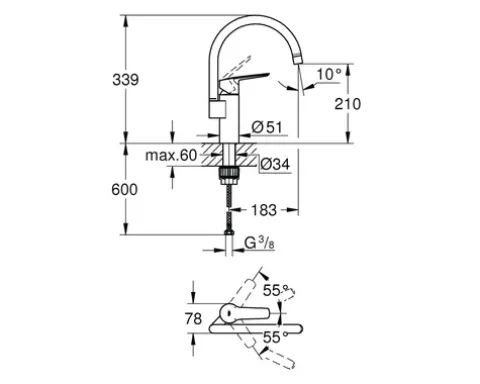 Grohe Quickfix Küchenarmatur START schwarz matt 304692430