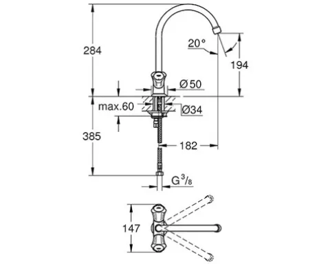 GROHE Zweigriff Küchenarmatur COSTA chrom 31831001