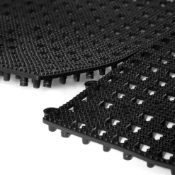 Gummi-Abtropfmatte schwere Ausführung - 31,5 x 31,5cm steckbar, schwarz - 2er Pack