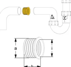 HAAS® Gumminippel für Spitzende Siphon an Spitzende HT-Rohr DN40 x 32 weiß, 3074