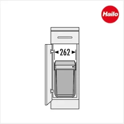 HAILO 3650131 Abfallsammler 30 L Kunststoff/Metall dunkelgrau für 30 cm Schrank