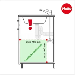 Hailo 3666132 Abfallsammler 30 l Kunststoff dunkelgrau für Drehtür