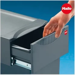 Hailo 3666132 Abfallsammler 30 l Kunststoff dunkelgrau für Drehtür