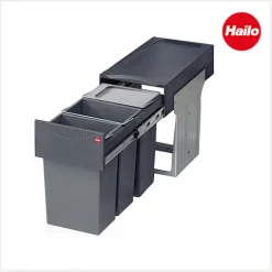 Hailo 3666132 Abfallsammler 30 l Kunststoff dunkelgrau für Drehtür