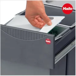 Hailo 3666132 Abfallsammler 30 l Kunststoff dunkelgrau für Drehtür