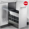 Hailo 3663101 Abfallsammler 2 x 15 L Kunststoff/Metall dunkelgrau für 30 cm Schrank