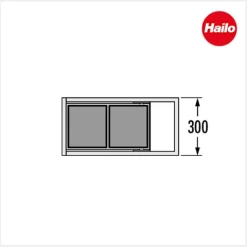 Hailo 3663101 Abfallsammler 2 x 15 L Kunststoff/Metall dunkelgrau für 30 cm Schrank