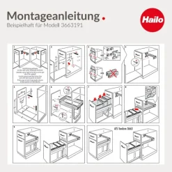 Hailo 3663101 Abfallsammler 2 x 15 L Kunststoff/Metall dunkelgrau für 30 cm Schrank