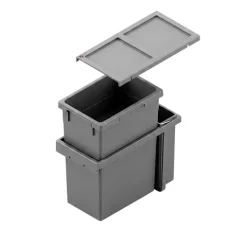 Hailo Abfallsammler 3669101 Inset Tandem 38+7 Liter dunkelgrau Kunststoff Metall