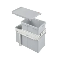 Hailo Abfallsammler 3614301 Inset Tandem 38+7 Liter hellgrau Kunststoff Metall