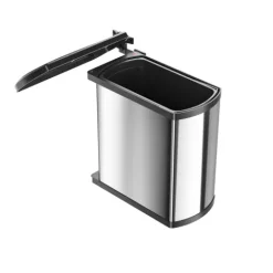 Hailo Abfallsammler 18 L 3418101 Edelstahl/schwarz für 450–600-mm-Drehtürschrank