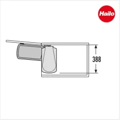 Hailo Abfallsammler 18 L 3418101 Edelstahl/schwarz für 450–600-mm-Drehtürschrank