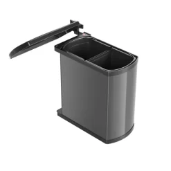 Hailo Abfallsammler 16 L 3416071 Metall/Kunststoff dunkelgrau/schwarz für 450–600-mm-Drehtürschrank