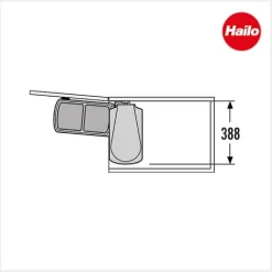 Hailo Abfallsammler 16 L 3416071 Metall/Kunststoff dunkelgrau/schwarz für 450–600-mm-Drehtürschrank