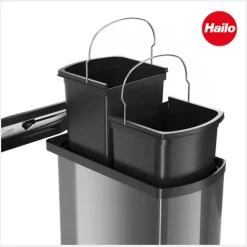 Hailo Abfallsammler 16 L 3416071 Metall/Kunststoff dunkelgrau/schwarz für 450–600-mm-Drehtürschrank