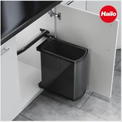 Hailo Abfallsammler 18 L 3418071 Metall/Kunststoff dunkelgrau/schwarz für 450–600-mm-Drehtürschrank