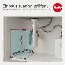 Hailo Abfallsammler 30 Liter Tandem 3666821 Mülltrennsystem Kunststoff grau Küchenschrank Drehtür Biodeckel