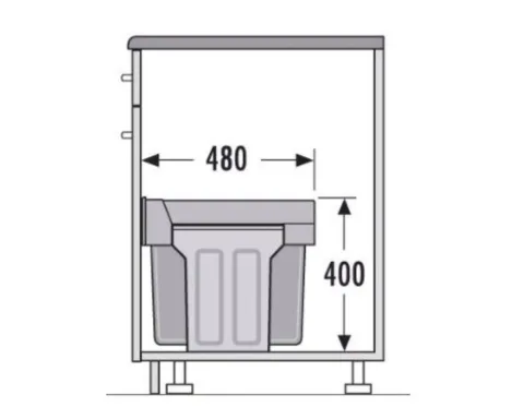 Hailo Abfallsammler 30 Liter 3666107 TA Swing Tandem 2x15 L dunkelgrau mit 10 Müllbeutelrollen