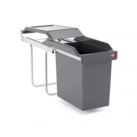 Hailo Abfallsammler 24 Liter 3650241 AS Single Box 24 dunkelgrau für Drehtürschrank
