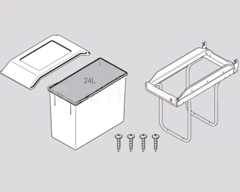 Hailo Abfallsammler 24 Liter 3650241 AS Single Box 24 dunkelgrau für Drehtürschrank