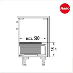 Hailo Abfallsammler 34 Liter 10000507 Separato M 600 2x17 L dunkelgrau für 60 cm Frontauszug