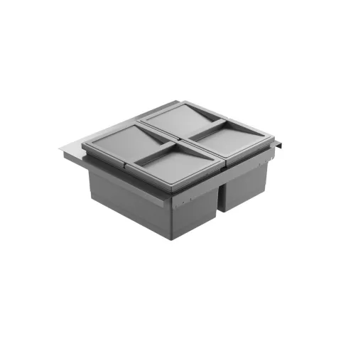 Hailo Abfallsammler 34 Liter 10000507 Separato M 600 2x17 L dunkelgrau für 60 cm Frontauszug
